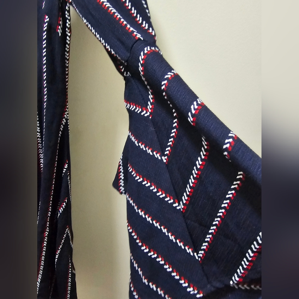 Away Navy and Red Striped High Low Dress - Picture 6 of 11
